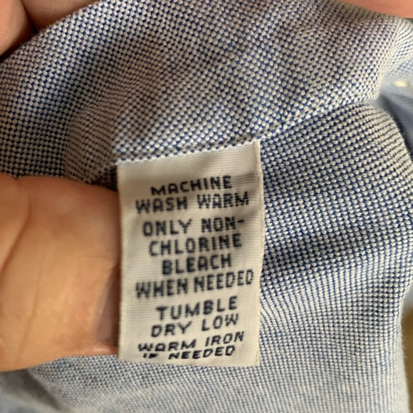 Solid Blue Ralph Lauren Button Down Long Sleeve Shirt - Picture 4 of 6